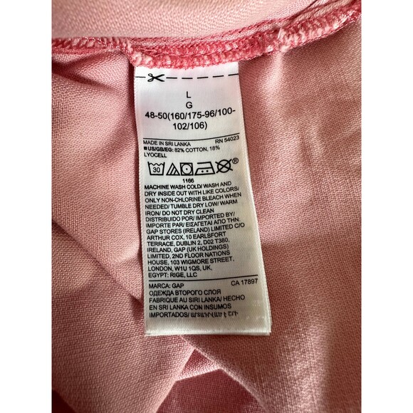 Gap Pink Denim Polo Shirt Popover Casual Midi Preppy Dress size Large - Picture 9 of 9